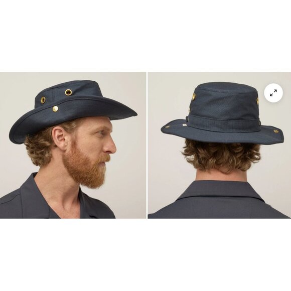 NWT Tilley T3 Cotton Duck Hat, Snap up, Navy, 71/2 60cm Canada MSRP$99 - Picture 5 of 17